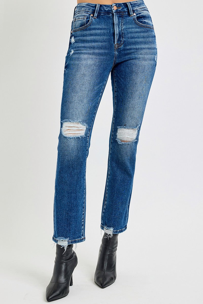 Risen Jeans High Rise Crop Straight