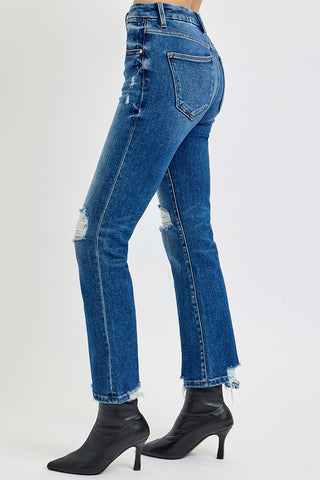 Risen Jeans High Rise Crop Straight