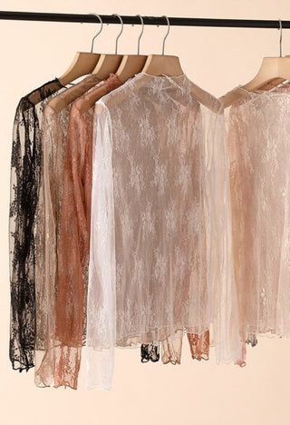 Lace Mesh Sheer Tops