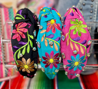 Floral Embroidered Headband