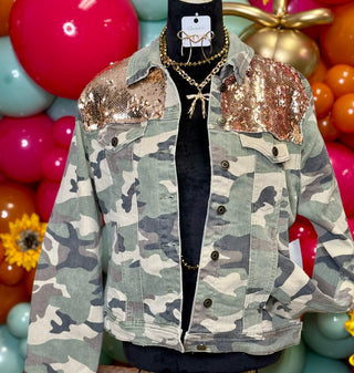 Camo Sequins Jacket
