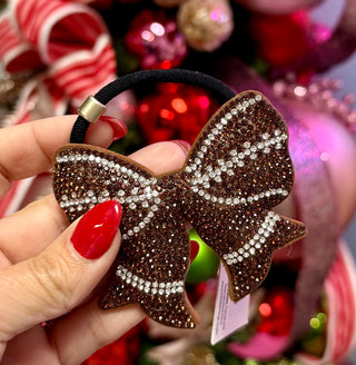 Football Puff Hair Tie