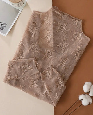Lace Mesh Sheer Tops