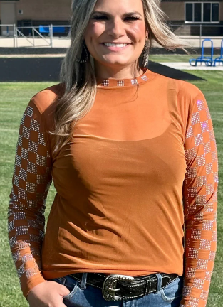 Checkered In Burnt Orange