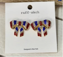 Patriotic Bow Earrings