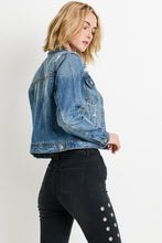 Load image into Gallery viewer, Distressed Denim Jacket
